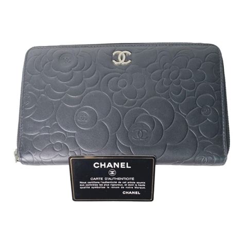 Chanel Camellia Pattern Coco Mark Round zipper Long wallet 